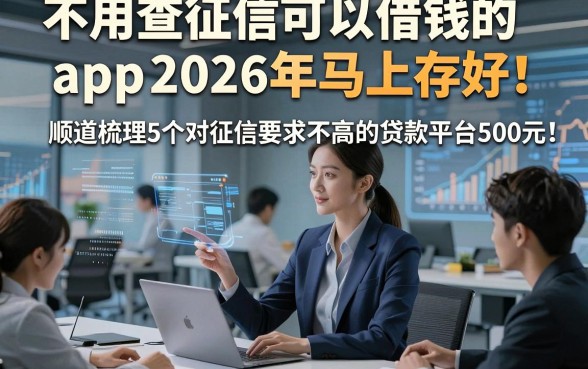 不用查征信可以借钱的app2026年马上存好！顺道梳理5个对征信要求不高的贷款平台500元