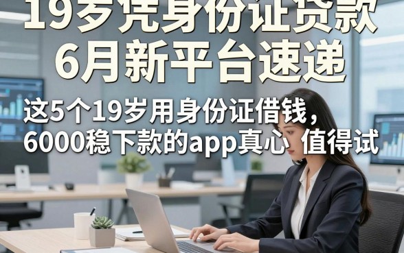 19岁凭身份证贷款6月新平台速递，这5个19岁用身份证借钱6000稳下款的app真心值得试