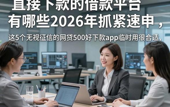 直接下款的借款平台有哪些2026年抓紧速申‌，这5个无视征信的网贷500好下款app临时用很合适