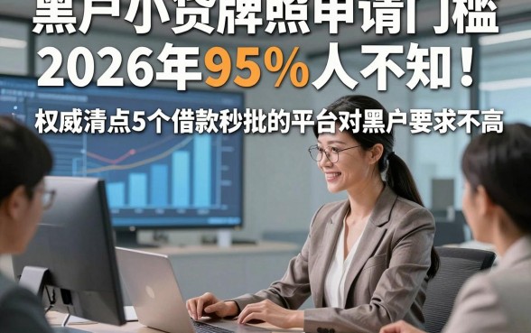 黑户小贷牌照申请门槛2026年95%人不知！权威清点5个借款秒批的平台对黑户要求不高