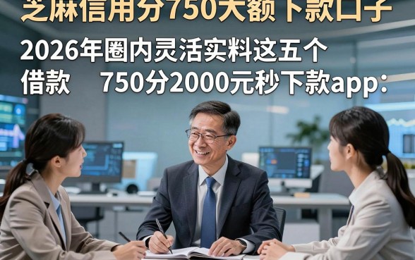 芝麻信用分750大额下款口子，2026年圈内灵活实料这五个借款750分2000元秒下款app
