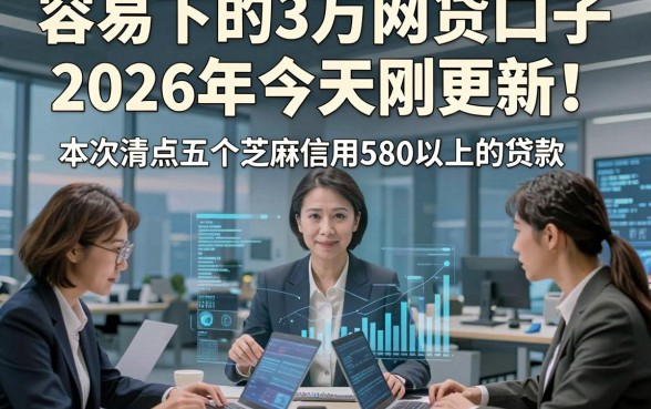 容易下的3万网贷口子2026年今天刚更新！本次清点五个芝麻信用580以上的贷款