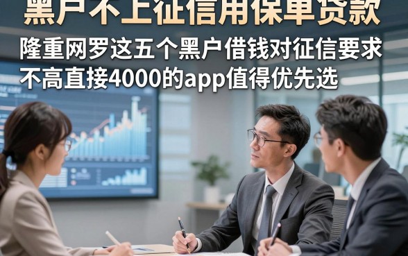 黑户不上征信用保单贷款，隆重网罗这五个黑户借钱对征信要求不高直接4000的app值得优先选