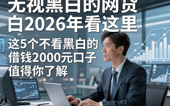 无视黑白的网贷白2026年看这里，这5个不看黑白的借钱2000元口子值得你了解