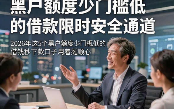 黑户额度少门槛低的借款限时安全通道，2026年这5个黑户额度少门槛低的借钱秒下款口子用着挺顺心