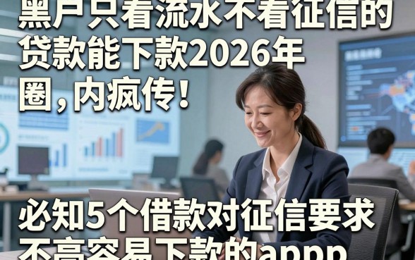 黑户只看流水不看征信的贷款能下款2026年圈内疯传！必知5个借款对征信要求不高容易下款的app