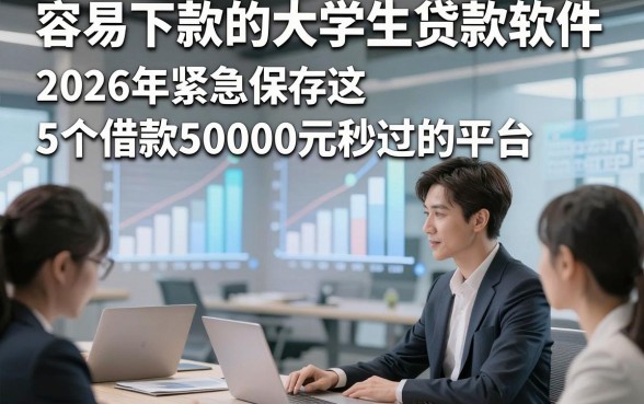 容易下款的大学生贷款软件，2026年紧急保存这5个借款50000元秒过的平台