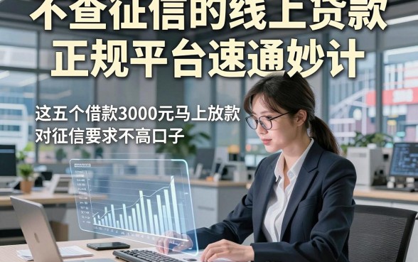 不查征信的线上贷款正规平台速通妙计，推选​这五个借款3000元马上放款对征信要求不高口子