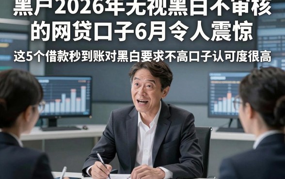 黑户2026年无视黑白不审核的网贷口子6月令人震惊，这5个借款秒到账对黑白要求不高口子认可度很高