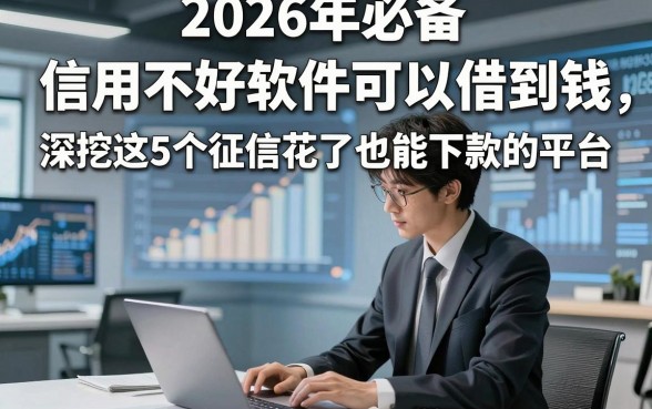 2026年必备​信用不好软件可以借到钱，深挖这5个征信花了也能下款的平台