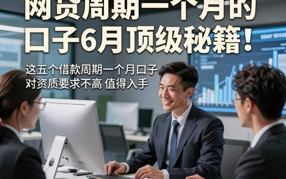 网贷周期一个月的口子6月顶级秘籍！这五个借款周期一个月口子对资质要求不高值得入手
