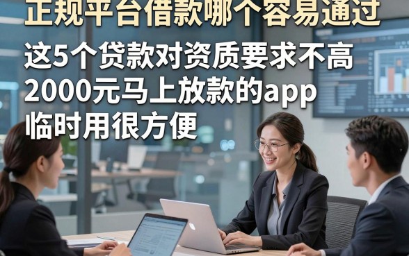 正规平台借款哪个容易通过，这5个贷款对资质要求不高2000元马上放款的app临时用很方便