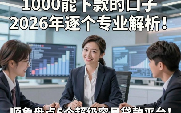 1000能下款的口子2026年逐个专业解析！顺便盘点5个超级容易贷款平台