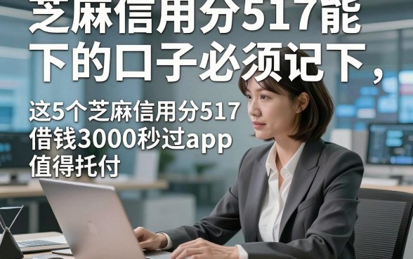 芝麻信用分517能下的口子必须记下，这5个芝麻信用分517借钱3000秒过app值得托付