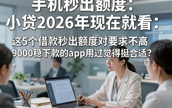 手机秒出额度小贷2026年现在就看，这5个借款秒出额度对要求不高9000稳下款的app用过觉得挺合适