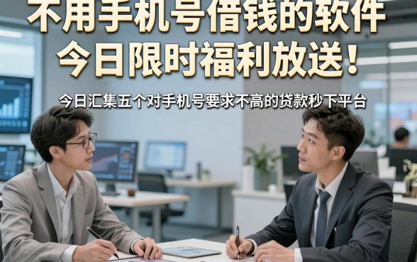 不用手机号借钱的软件今日限时福利放送！今日汇集五个对手机号要求不高的贷款秒下平台