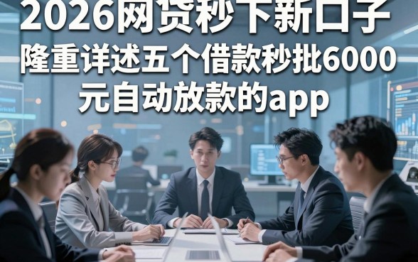 2026网贷秒下新口子，隆重详述五个借款秒批6000元自动放款的app