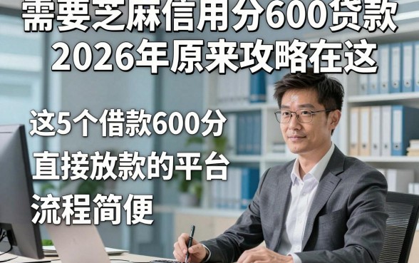 需要芝麻信用分600贷款2026年原来攻略在这，这5个借款600分直接放款的平台流程简便