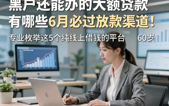 黑户还能办的大额贷款有哪些6月必过放款渠道！专业枚举这5个纯线上借钱的平台60岁