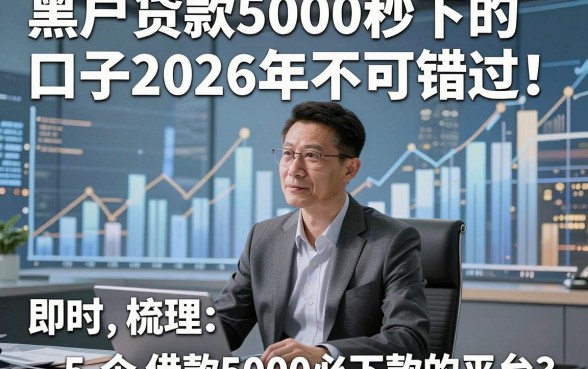 黑户贷款5000秒下的口子2026年不可错过！同时梳理5个借款5000必下款的平台