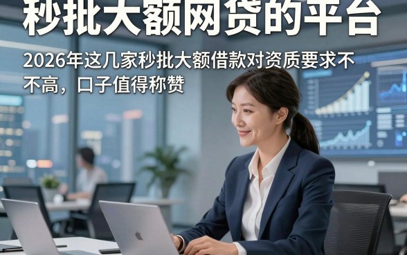 秒批大额网贷的平台，2026年这几家秒批大额借款对资质要求不高口子值得称赞