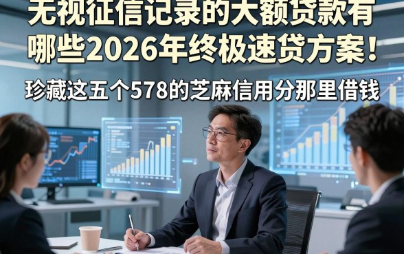无视征信记录的大额贷款有哪些2026年终极速贷方案！珍藏这五个578的芝麻信用分那里借钱