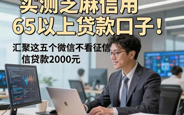 实测芝麻信用65以上贷款口子！汇聚这五个微信不看征信贷款2000元