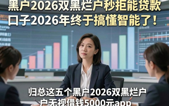 黑户2026双黑烂户秒拒能贷款口子2026年终于搞懂智能了！归总这五个黑户2026双黑烂户无视借钱5000元app
