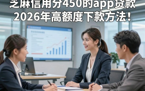 芝麻信用分450的app贷款2026年高额度下款方法！本文分析5家适配临时周转用户的网贷平台