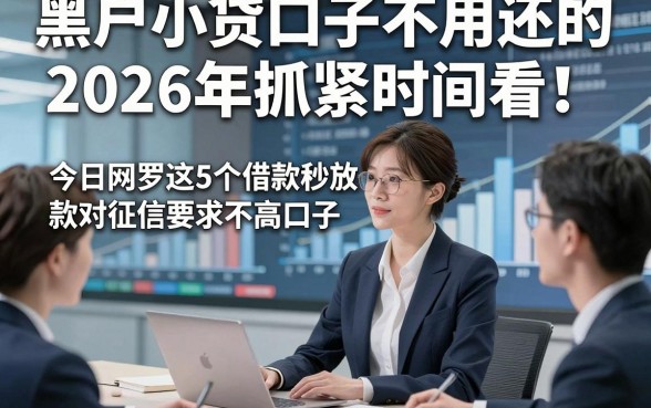 黑户小贷口子不用还的2026年抓紧时间看！今日网罗这5个借款秒放款对征信要求不高口子