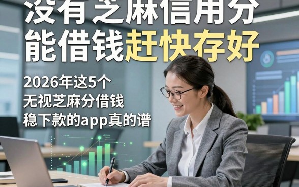 没有芝麻信用分能借钱赶快存好，2026年这5个无视芝麻分借钱稳下款的app真的靠谱