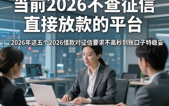 当前2026不查征信直接放款的平台，2026年这五个2026借款对征信要求不高秒到账口子特稳妥
