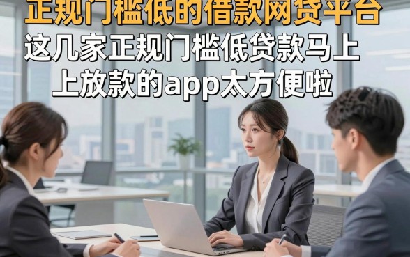 正规门槛低的借款网贷平台，这几家正规门槛低贷款马上放款的app太方便啦