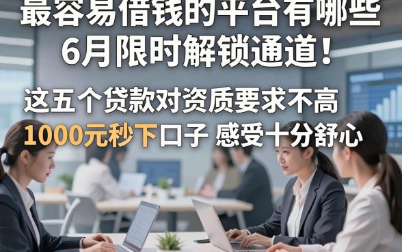 最容易借钱的平台有哪些6月限时解锁通道!这五个贷款对资质要求不高1000元秒下口子感受十分舒心