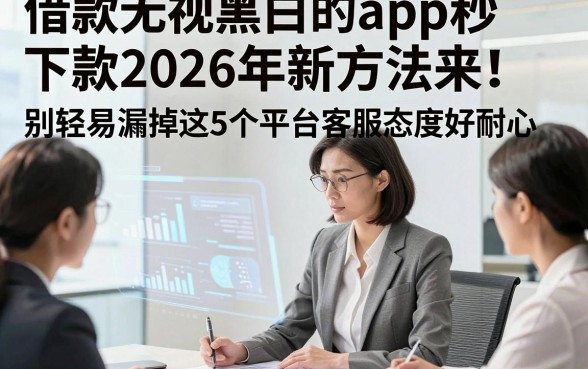 借款无视黑白的app秒下款2026年新方法来！别轻易漏掉这5个平台客服态度好耐心​