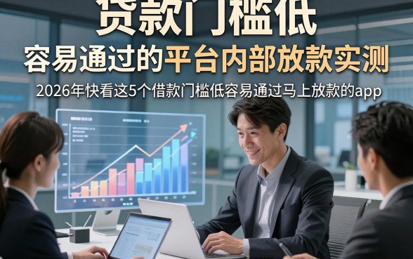 贷款门槛低 容易通过的平台内部放款实测，2026年快看这5个借款门槛低容易通过马上放款的app