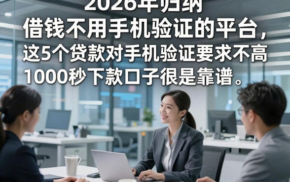 2026年归纳​借钱不用手机验证的平台，这5个贷款对手机验证要求不高1000秒下款口子很是靠谱