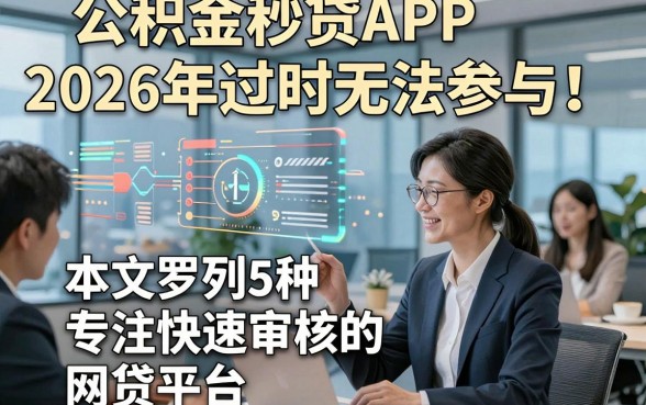 公积金秒贷APP2026年过时无法参与！本文罗列5种专注快速审核的网贷平台