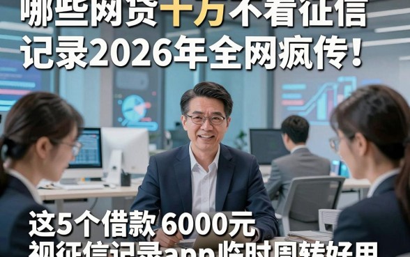 哪些网贷十万不看征信记录2026年全网疯传！这5个借款6000元无视征信记录app临时周转好用