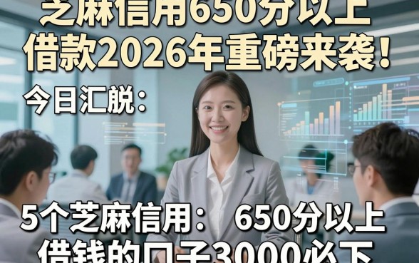 芝麻信用650分以上借款2026年重磅来袭！今日汇总5个芝麻信用650分以上借钱的口子3000必下
