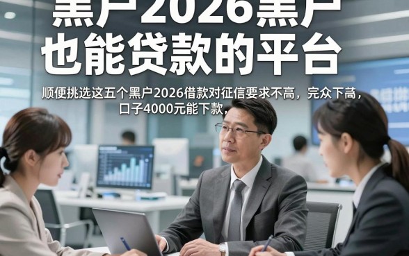 黑户2026黑户也能贷款的平台，顺便挑选这五个黑户2026借款对征信要求不高口子4000元能下款