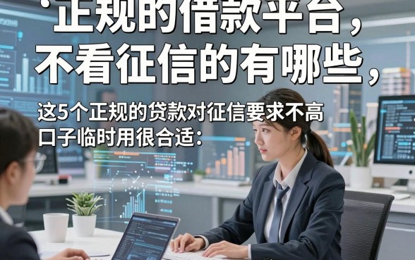正规的借款平台不看征信的有哪些，这5个正规的贷款对征信要求不高口子临时用很合适
