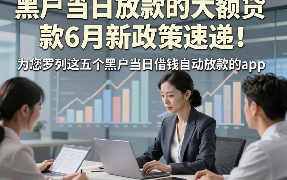 黑户当日放款的大额贷款6月新政策速递！为您罗列这五个黑户当日借钱自动放款的app