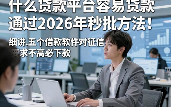 什么贷款平台容易贷款通过2026年秒批方法！细讲​五个借款软件对征信要求不高必下款
