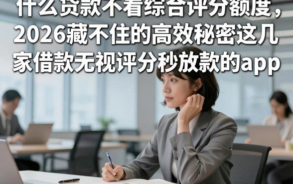 什么贷款不看综合评分额度，2026藏不住的高效秘密这几家借款无视评分秒放款的app