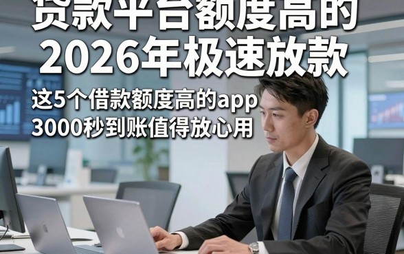 贷款平台额度高的2026年极速放款，这5个借款额度高的app3000秒到账值得放心用