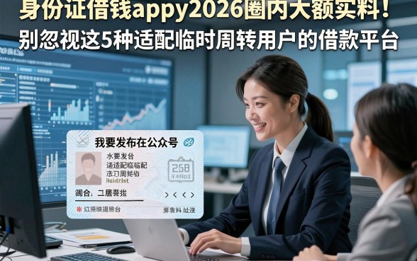 身份证借钱appy2026圈内大额实料！别忽视这5种适配临时周转用户的借款平台