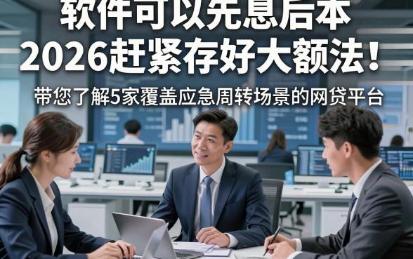 软件可以先息后本2026赶紧存好大额法！带您了解5家覆盖应急周转场景的网贷平台