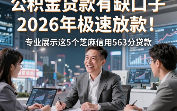 公积金贷款有缺口子2026年极速放款！专业展示这5个芝麻信用563分贷款
