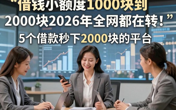 借钱小额度1000块到2000块2026年全网都在转！解说5个借款秒下2000块的平台